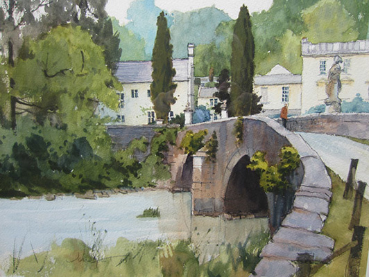 Iford Bridge - Watercolour painting by John Hunt
