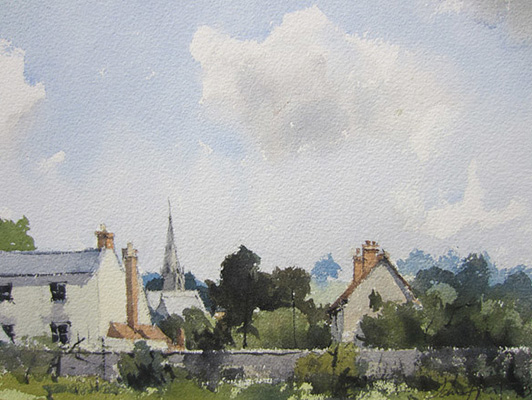 Wells Roofs - Watercolour painting by John Hunt