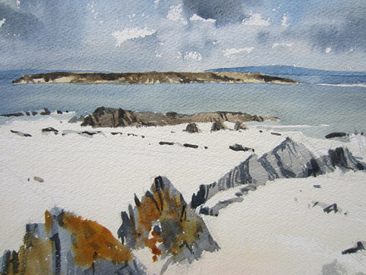Iona beach - Watercolour painting by John Hunt