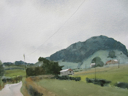 Near Evercreech - Watercolour painting by John Hunt
