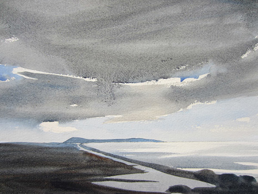 Chesil Beach - Watercolour painting by John Hunt