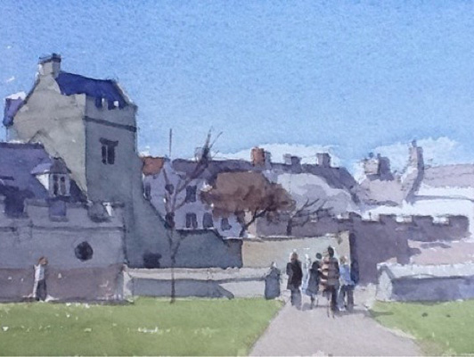 Cathedral Green Wells - Watercolour painting by John Hunt