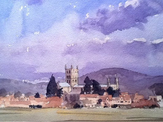 Shrewsbury - Watercolour painting by John Hunt